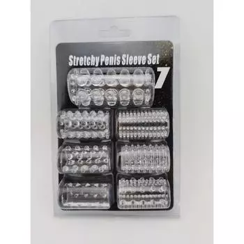 Прозрачный и забавный мужской пенис из 7 предметов, кристалл для парных игрушек, сексуальные товары для взрослых, набор пальцев гусеницы