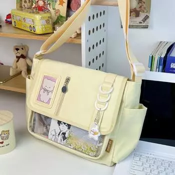 Прозрачный карман Itabag большой емкости для бейджа сумка на плечо Anime Expo Ita Bag JK чёрный