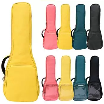 Прозрачный карманный двойной плечевой гитарный чехол для электрогитары мини-рюкзак для гитары 23/24inch-black-style 1