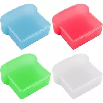 Прозрачный контейнер для еды в форме тоста, пригодная для микроволновки, коробка для сэндвичей, тостов, детский рабочий школьный завтрак, обед, бенто-бокс