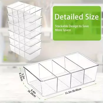 Прозрачный контейнер для хранения закусок, штабелируемый, регулируемый, легко моющийся, приправы для еды, специи и упаковочные коробки