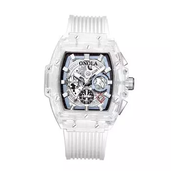 Прозрачный корпус квадратные часы модные светящиеся молодежные студенческие часы мужские часы