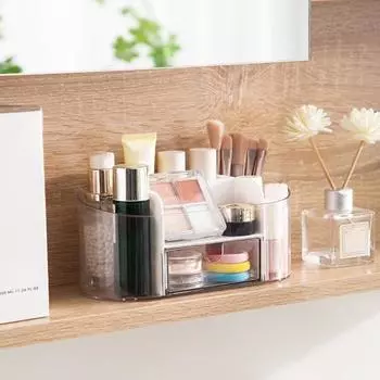 Прозрачный косметический держатель с выдвижным ящиком, прозрачный для организации макияжа, товары для дома белый