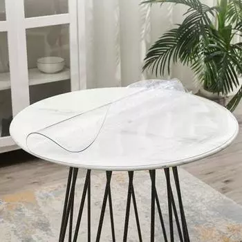 Прозрачный коврик для обеденного стола, утолщенный, видимый, круглый, защитный, маслостойкий, нескользящий, термостойкий, водонепроницаемый коврик для журнального столика 60cm прозрачный