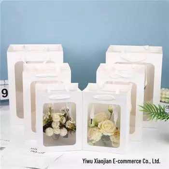 Прозрачный крафтовый бумажный подарочный пакет для цветов и подарков