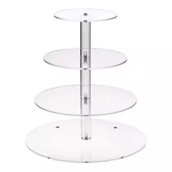 Прозрачный круглый акриловый 3/4-уровневый держатель для торта, подставка для кексов, стойка для продажи товаров 3 Layer