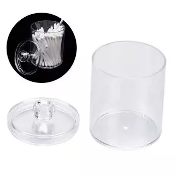 Прозрачный круглый чехол для ватных палочек, акриловый держатель для ватных палочек, контейнер для хранения, органайзер