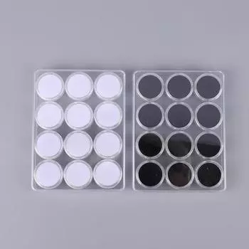 Прозрачный круглый ящик для хранения драгоценных камней, коробка для хранения ювелирных изделий, драгоценные камни, контейнер для бриллиантов, органайзер, лоток, чехол с крышкой белый