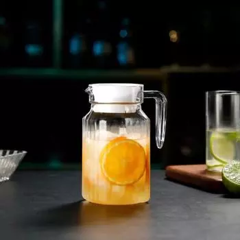 Прозрачный кувшин в полоску, противоударная бутылка для воды, посуда для напитков, кувшин для воды, холодильник 600ml
