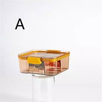 Прозрачный квадратный герметичный контейнер для хранения свежих продуктов, кухонная емкость для хранения зерна в японском стиле, для закусок и сухофруктов A