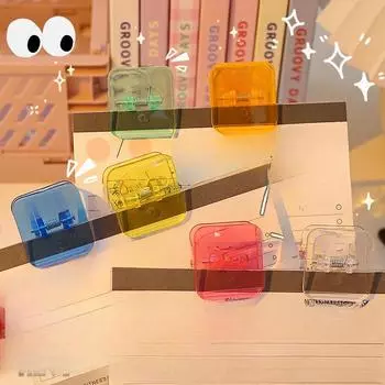 Прозрачный квадратный зажим для простой офисной папки для документов, студенческих книг, контрольных работ, маленький зажим для хранения с длинным хвостом 10pcs белый