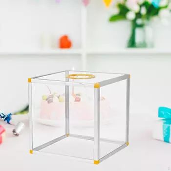 Прозрачный лотерейный ящик для комментариев, лотерея для сбора средств для бизнеса, голосование, 25x25x25 см, шесть сторон