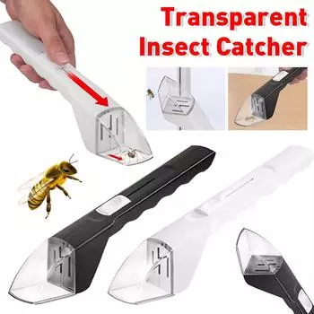 Прозрачный ловец насекомых, нажимной тип, наблюдатель за насекомыми, ловушка для комаров, анти-мухобойка, зажим для насекомых для исследования на открытом воздухе белый