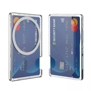 Прозрачный магнитный чехол для телефона с картой, задняя крышка для iPhone 12, Magsafe, Samsung, Xiaomi, Huawei, для удостоверения личности, банковской карты