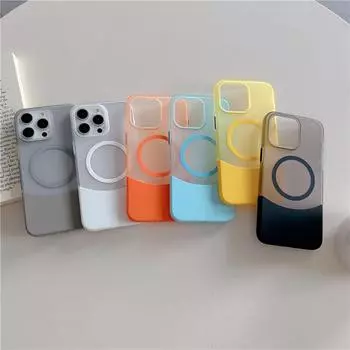 Прозрачный матовый цвет, магнитный чехол для ПК с вставкой вниз для Apple iPhone 15, 14, 13, 12, 11 Pro Max Plus, противоударная задняя крышка с защитой от отпечатков пальцев For iPhone 11 чёрный