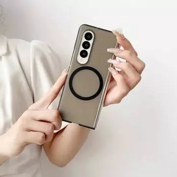 Прозрачный матовый магнитный чехол для телефона Samsung Galaxy Z Fold 6 5 4 3 Fold6 Fold5 Fold4 Fold3 5G противоударный жесткий чехол Galaxy Z Fold 5 белый