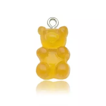 Прозрачный медведь из смолы конфетного цвета для изготовления украшений и брелоков своими руками