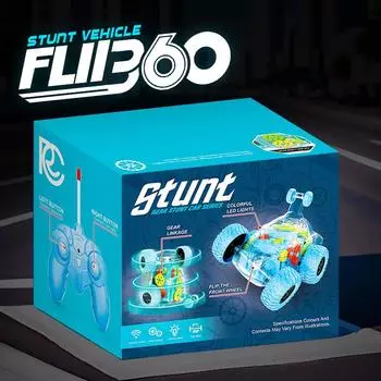 Прозрачный механизм, игрушечный самосвал, устойчивый к падениям, переворачивающийся автомобиль с дистанционным управлением зелёный