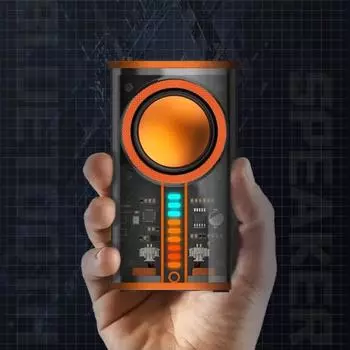 Прозрачный меховой беспроводной Bluetooth-динамик Звуковой свет Ритм-сабвуфер TWS Стерео Киберпанк Музыкальный центр Громкая связь