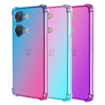 Прозрачный милый чехол для телефона с градиентом, тонкий, против царапин, гибкий чехол из ТПУ, противоударный защитный чехол для OnePlus Ace 2 Pro 5G Nord CE 3 Lite N10 N30 SE OnePlus Ace синий/фиолетовый