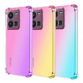 Прозрачный милый чехол для телефона с градиентом, тонкий, против царапин, гибкий чехол из ТПУ, противоударный защитный чехол для Vivo T1x U3X V7 + V11 PRO V40 SE V30 Lite V29 Vivo V11i прозрачный
