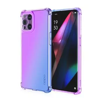 Прозрачный милый чехол для телефона с градиентом, тонкий, против царапин, гибкий чехол из ТПУ, противоударный защитный чехол для Oppo F9 F17 F19 Pro + X2 Neo X3 X5 X6 X7 K11 Oppo F17 Pro Diwali (CPH2119) розовый/синий