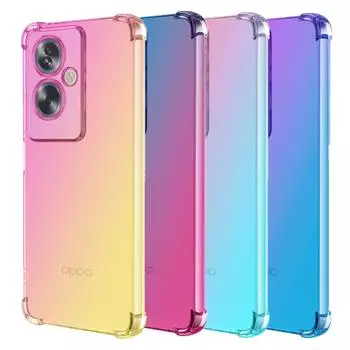 Прозрачный милый чехол для телефона с градиентом, тонкий, против царапин, гибкий чехол из ТПУ, противоударный защитный чехол для Oppo A1 Pro 5G A9 A5 2020 A31 A35 A52 A54s A15 Oppo A1k (CPH1923) розовый/синий