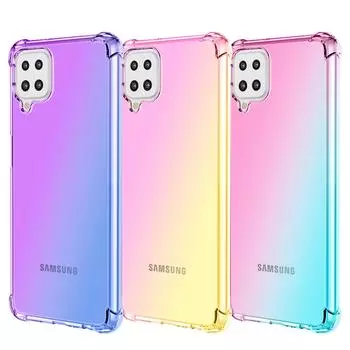 Прозрачный милый чехол для телефона с градиентом, тонкий, против царапин, гибкий чехол из ТПУ, противоударный защитный чехол для Samsung Galaxy A20E A30S A24 A24 5G A34 A22 A33 Samsung Galaxy A20 синий/фиолетовый