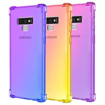Прозрачный милый чехол для телефона с градиентом, тонкий, против царапин, гибкий чехол из ТПУ, противоударный защитный чехол для Samsung Galaxy Note10 Lite Note20 Ultra Xcover6 Pro Samsung Galaxy Note10 синий/фиолетовый