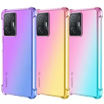 Прозрачный милый градиентный чехол для телефона, тонкий, устойчивый к царапинам, гибкий чехол из ТПУ, противоударный защитный чехол для Xiaomi 6X 8 9 Lite 10 Pro 11 Ultra 1X 10T 10S Xiaomi 9 SE синий/фиолетовый