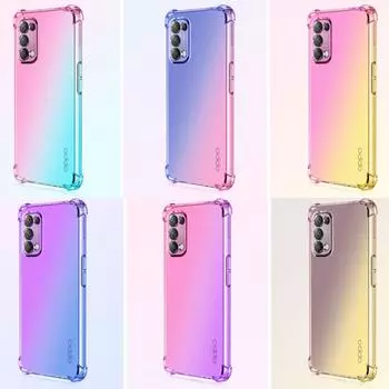 Прозрачный милый градиентный чехол для телефона, тонкий, устойчивый к царапинам, гибкий чехол из ТПУ, противоударный защитный чехол для OPPO Realme C11 C17 C25Y C30s V5 V11s V20 V30 Realme C15 (RMX2180) розовый/фиолетовый