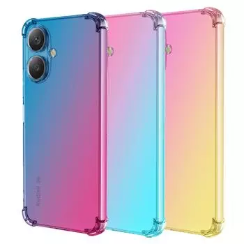 Прозрачный милый градиентный чехол для телефона, тонкий, устойчивый к царапинам, гибкий чехол из ТПУ, противоударный защитный чехол для Xiaomi Redmi 6 Pro 9C 8 7A 10X 12C 13R A3+ 11A Redmi 10 5G розовый/фиолетовый