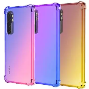 Прозрачный милый градиентный чехол для телефона, тонкий, устойчивый к царапинам, гибкий чехол из ТПУ, противоударный защитный чехол для Xiaomi 12 Lite 13 Pro 14 Ultra CC9e A3 Poco C50 Xiaomi Civi 1S 5G розовый/фиолетовый