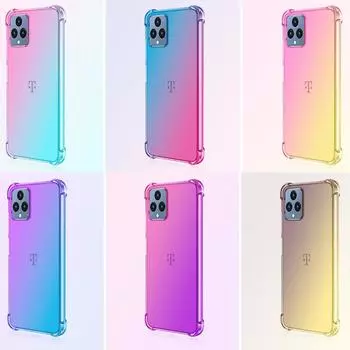 Прозрачный милый градиентный чехол для телефона, тонкий, устойчивый к царапинам, гибкий чехол из ТПУ, противоударный защитный чехол для T-Mobile REVVL V+ 5G 6X 6 PRO T-Mobile Revvl 6 5G (TMAF025G) розовый/фиолетовый