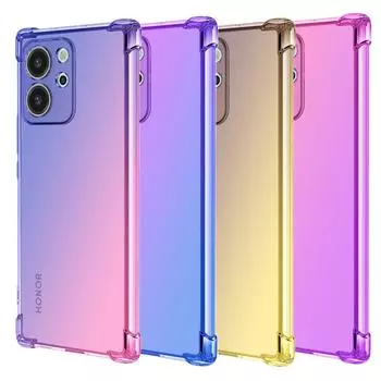 Прозрачный милый градиентный чехол для телефона, тонкий, устойчивый к царапинам, гибкий чехол из ТПУ, противоударный защитный чехол для Huawei P smart Pro 2019 Z P20 P30 P40 lite E Huawei P30 Pro розовый/фиолетовый