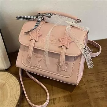 Прозрачный милый повседневный рюкзак для девочек, сумка для переноски на плече, сумка-мессенджер в студенческом стиле розовый