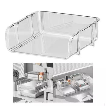 Прозрачный многоуровневый ящик для хранения ювелирных изделий и косметики - штабелируемый дизайн S