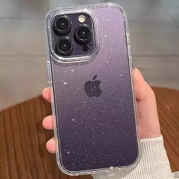 Прозрачный модный блестящий стильный мягкий чехол из ТПУ для iPhone 15 14 13 12 11 Pro Max 14 Plus Bling силиконовый защитный чехол-бампер For iPhone 15