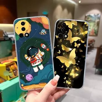 Прозрачный модный чехол с астронавтом для Huawei Nova 12i 12 SE Y72 Honor X8b Pura 70 Pro, противоударный мягкий силиконовый чехол из ТПУ, бампер для телефона Huawei Capa Huawei Nova 12 5G