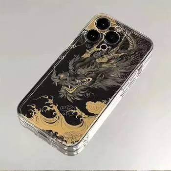 Прозрачный мягкий чехол для телефона Dark Dragon Halloween для iPhone 15 14 13 12 Pro Max Plus iPhone 15