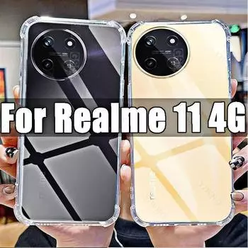 Прозрачный мягкий чехол для телефона Realme 11 4G HD, прозрачный чехол для Realme11 4g 6,4 дюйма, противоударный, защита от отпечатков пальцев For Realme 11 4G чистый