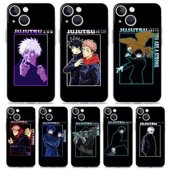 Прозрачный мягкий чехол для телефона с изображением аниме дзюдзюцу кайсен Сатору Годжо для iPhone 14 13 12 11 Pro Max XS X XR SE 7 8 Plus противоударный чехол iPhone XS Max