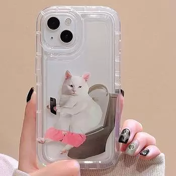 Прозрачный мягкий чехол для телефона с милой собакой для Iphone 12 13 11 14 Pro Max 6 S 7 8 Plus Xr X Xs Se 2022 2020, прозрачный квадратный чехол с подушками безопасности For iPhone 6