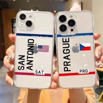 Прозрачный мягкий чехол для телефона Travel Airplane Ticket Art для iPhone 15 14 13 12 11 Pro Max XS X XR 7 8 Plus, чехол Fundas iPhone XR