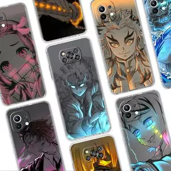 Прозрачный мягкий чехол для Xiaomi Mi Poco X3 NFC M3 F3 12 11 Lite 11T 10T X3 Pro Note 10 9T F1, чехол для телефона Demon Slayer Art Xiaomi Mi Note10Pro