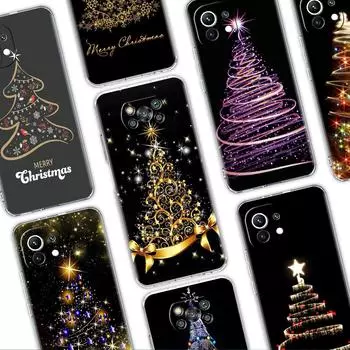 Прозрачный мягкий чехол для Xiaomi Mi Poco X3 NFC M3 F3 12 11 Lite 11T 10T X3 Pro Note 10 9T F1 Phone Funda Cover Merry Christmas Tree Xiaomi Mi Note10Pro