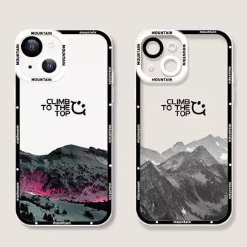 Прозрачный мягкий силиконовый чехол для телефона Snow Mountain для iPhone 14 Pro Max 13 12 11 Pro Mini XR XS X 8 7 6 6S Plus SE 2020 Clear Fundas For iPhone SE 2020