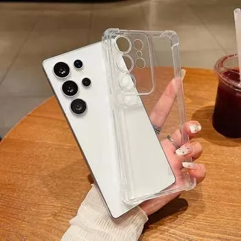 Прозрачный мягкий силиконовый противоударный чехол для Samsung S25 Edge S24 FE S23 Ultra A56 A36 A16 A55 A15 A35 защита объектива тонкий прозрачный чехол для телефона Samsung S25 Edge