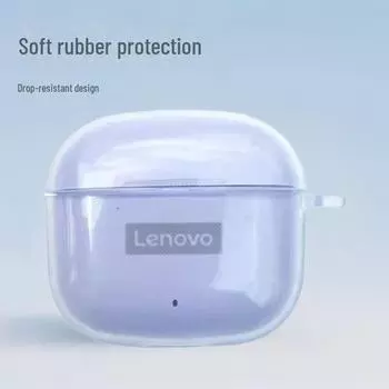 Прозрачный мягкий защитный чехол для наушников Lenovo LP40 Pro single shell plus carabiner