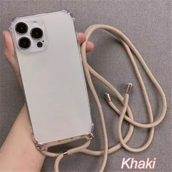 Прозрачный мягкий защитный чехол из ТПУ с ремешком через плечо для Samsung S23 S22 S21 S20 Ultra Plus S21 S20 FE A13 A53 A14 A54 Note 20 Ultra Samsung S8 белый